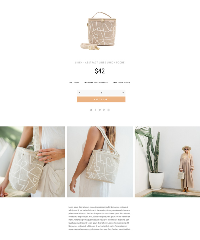 Linen Abstract Lines Lunch Poche