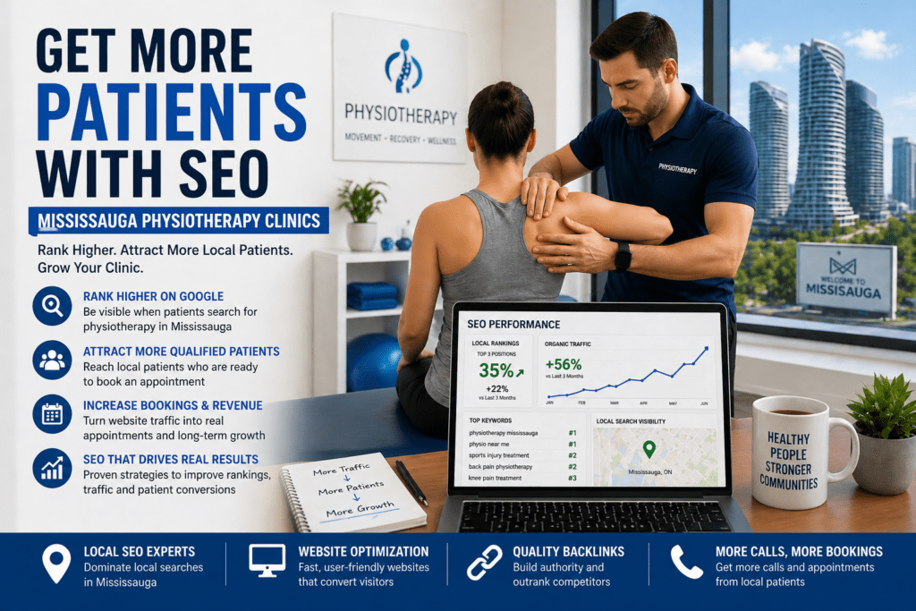 Physiotherapy clinic in Mississauga using SEO to attract more patients and increase bookings