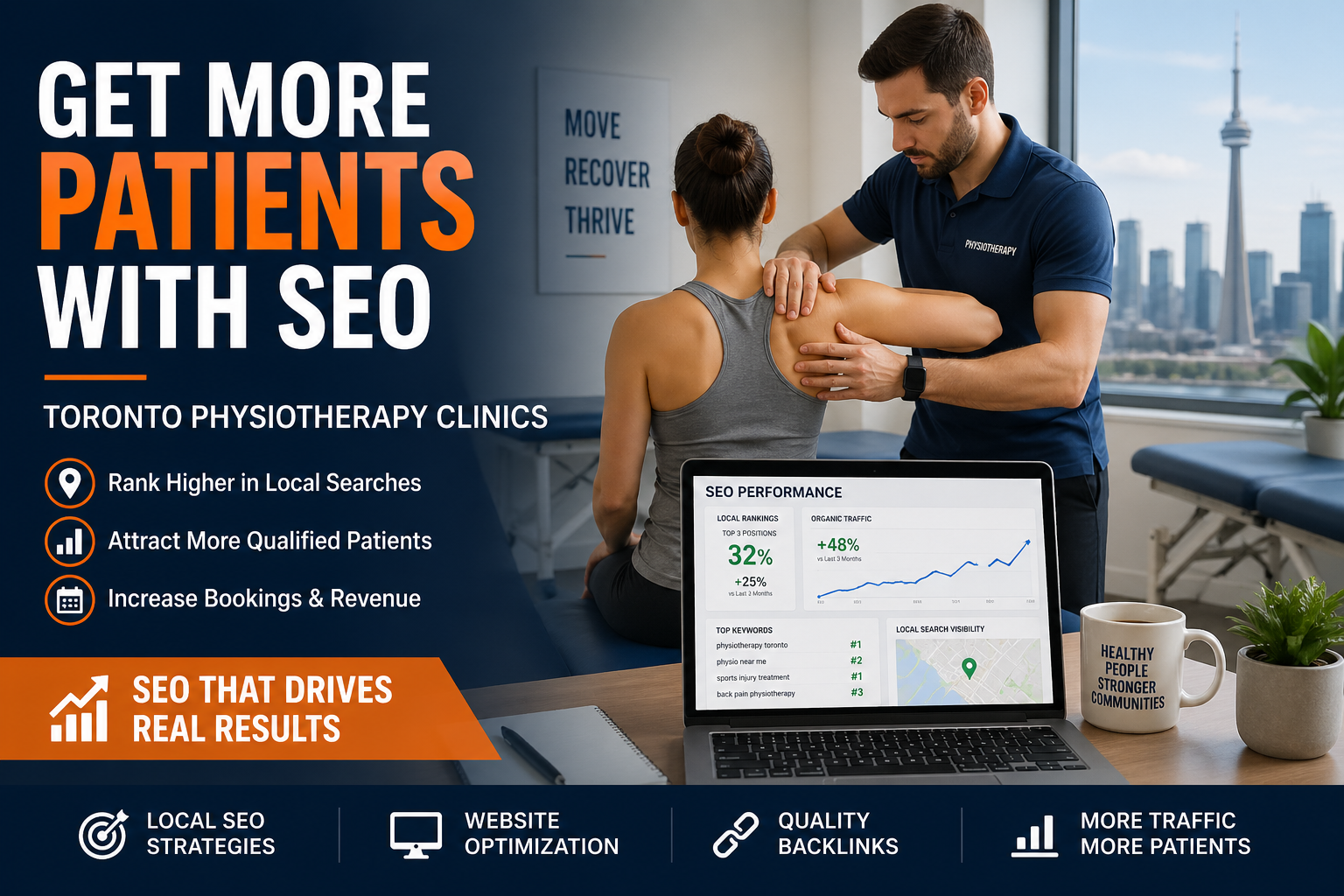 Physiotherapy clinic in Toronto using SEO to attract more patients and increase bookings